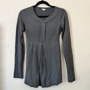 Shade Clothing Youth Gray Knit A-Line Tunic Top Small Tie-Back Long Sleeve